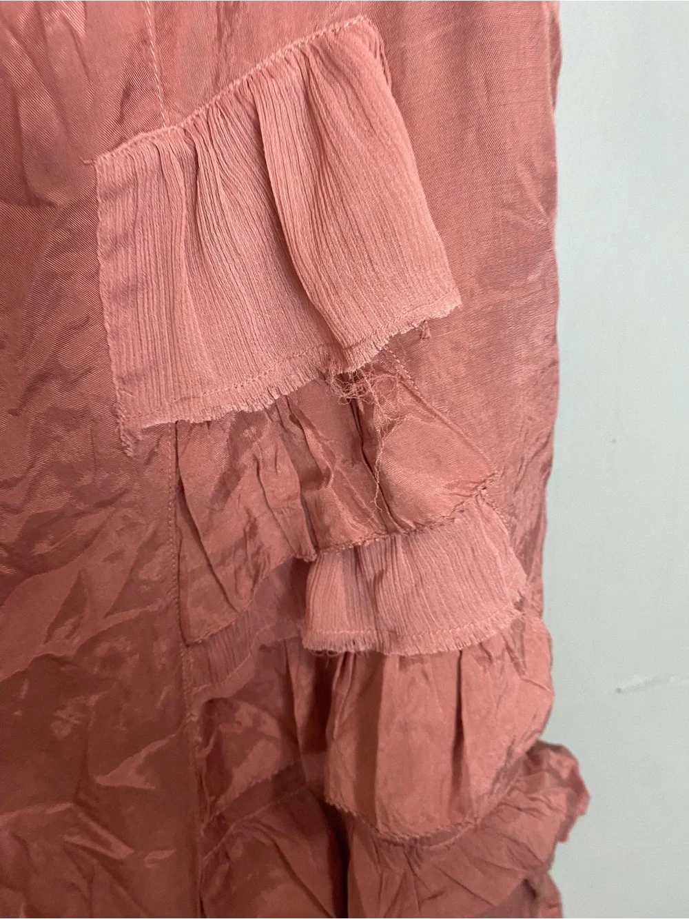 Free People Rock & Frill Trousers Mauve Pink Large Ruffle Tiered